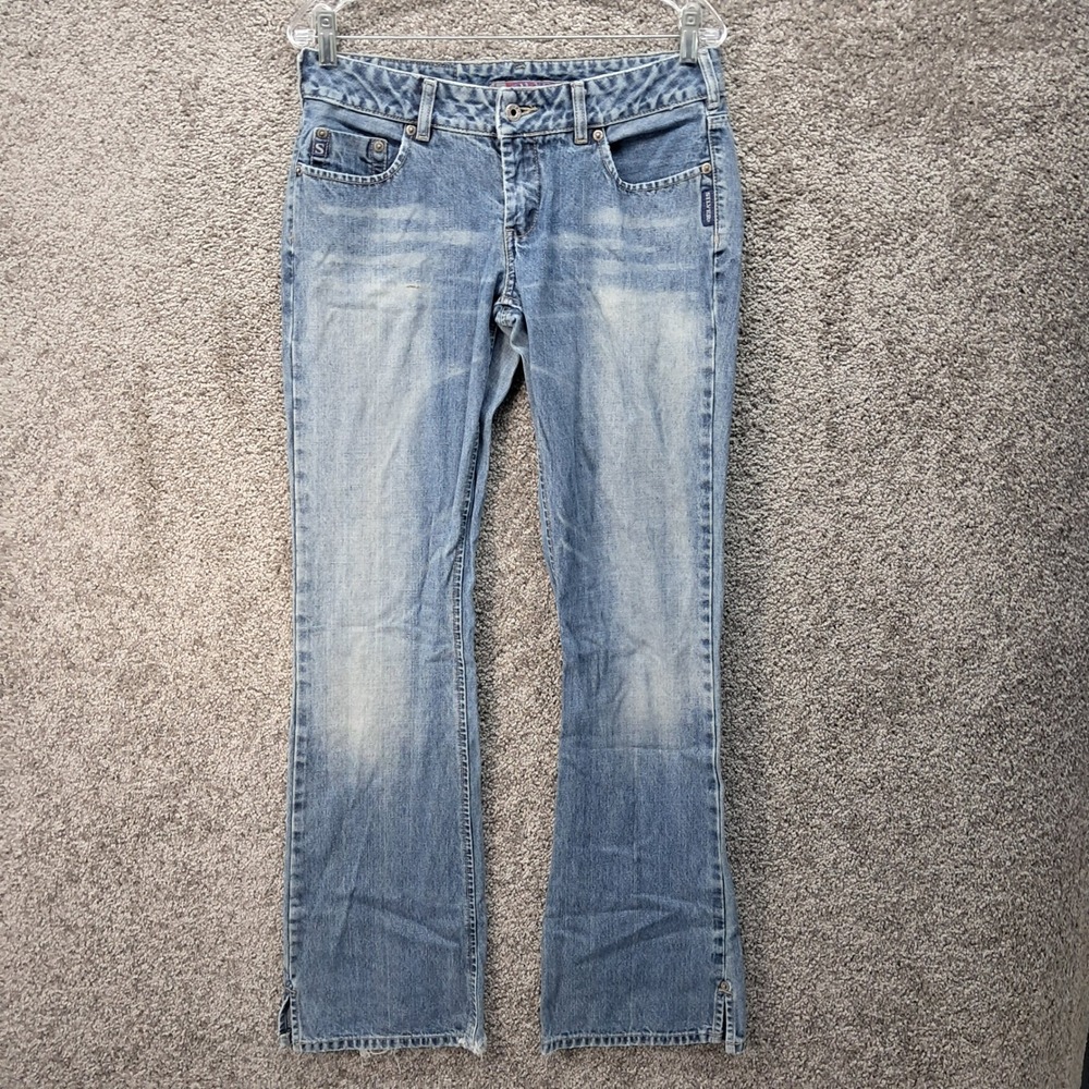 Silver Jeans Co Womens Low Rise Bootcut Jeans Light Wash Blue Denim